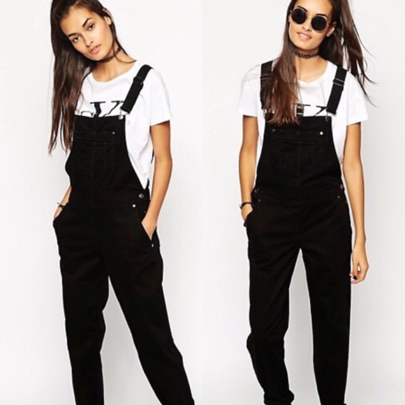 asos black overalls